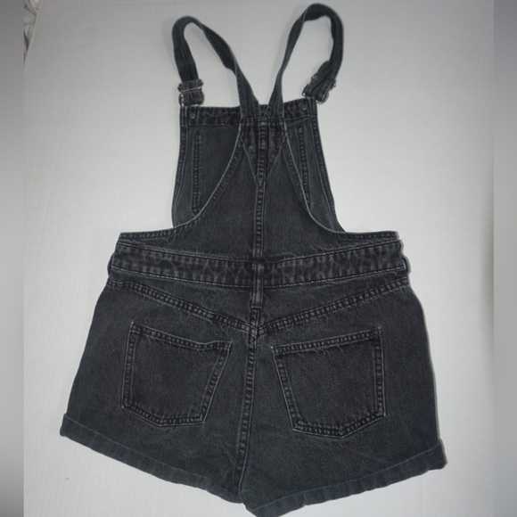 Black wash Madewell Overall Shorts shortalls size small - Picture 5 of 10
